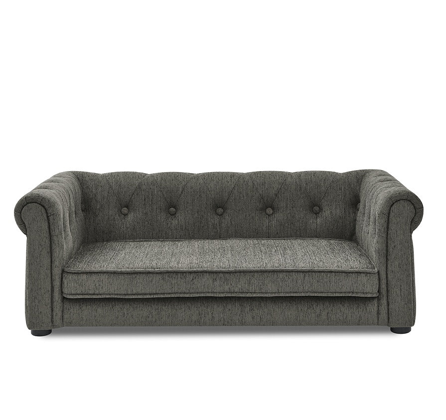 KFX-7328189 Durable Elevated Dog Sofa Bed for Medium and Large Dogs - Modern Dark Grey Design
