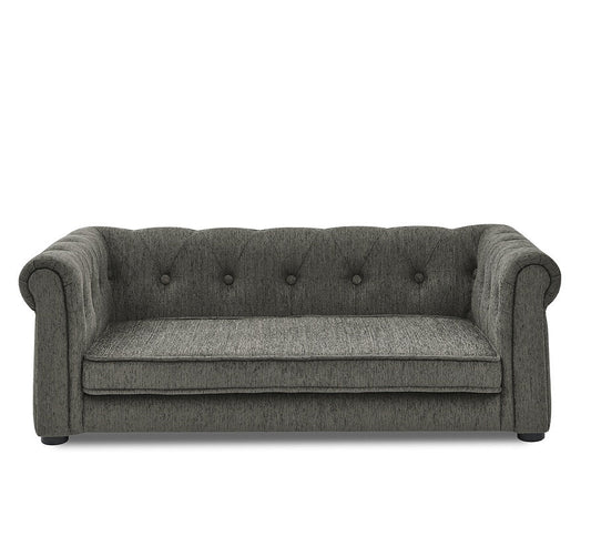 KFX-7328189 Durable Elevated Dog Sofa Bed for Medium and Large Dogs - Modern Dark Grey Design