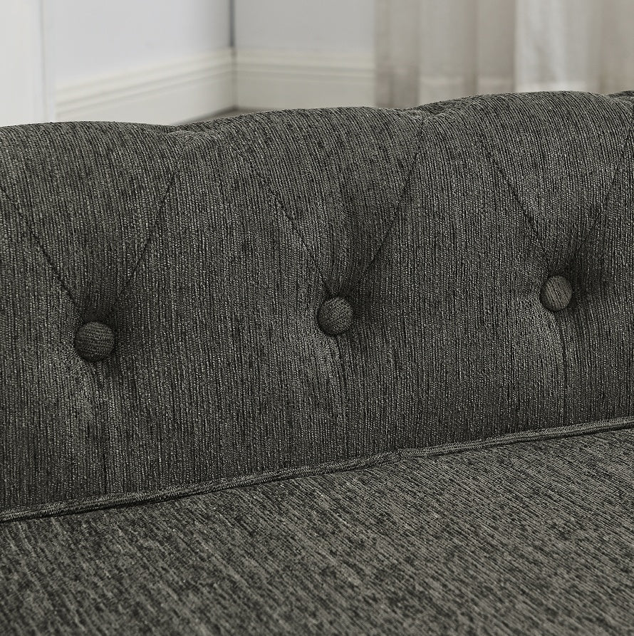 KFX-7328189 Durable Elevated Dog Sofa Bed for Medium and Large Dogs - Modern Dark Grey Design