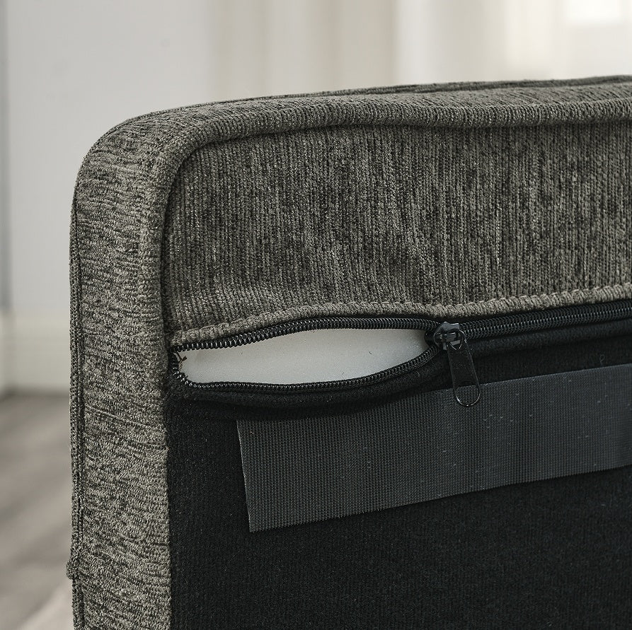 KFX-7328189 Durable Elevated Dog Sofa Bed for Medium and Large Dogs - Modern Dark Grey Design