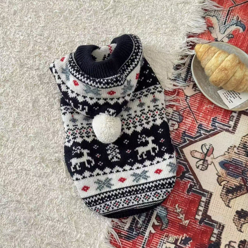 KFX-7328317 Christmas Hooded Sweater for Warm Autumn and Winter Wear for Devon Siamese and Abyssinian Cats