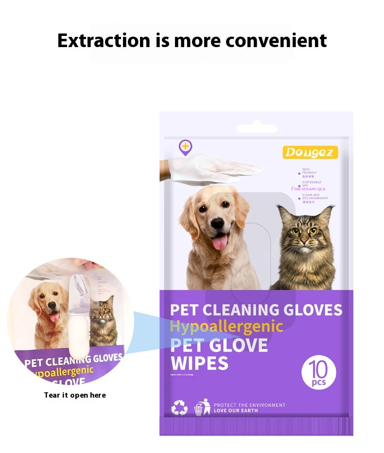 KFX-7329213 Pet Disposable Cleaning Gloves – 10 Pack for Cat Care and Hygiene