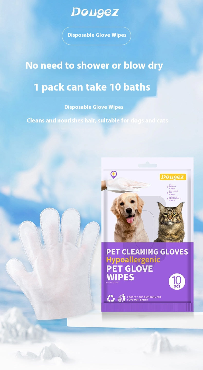 KFX-7329213 Pet Disposable Cleaning Gloves – 10 Pack for Cat Care and Hygiene