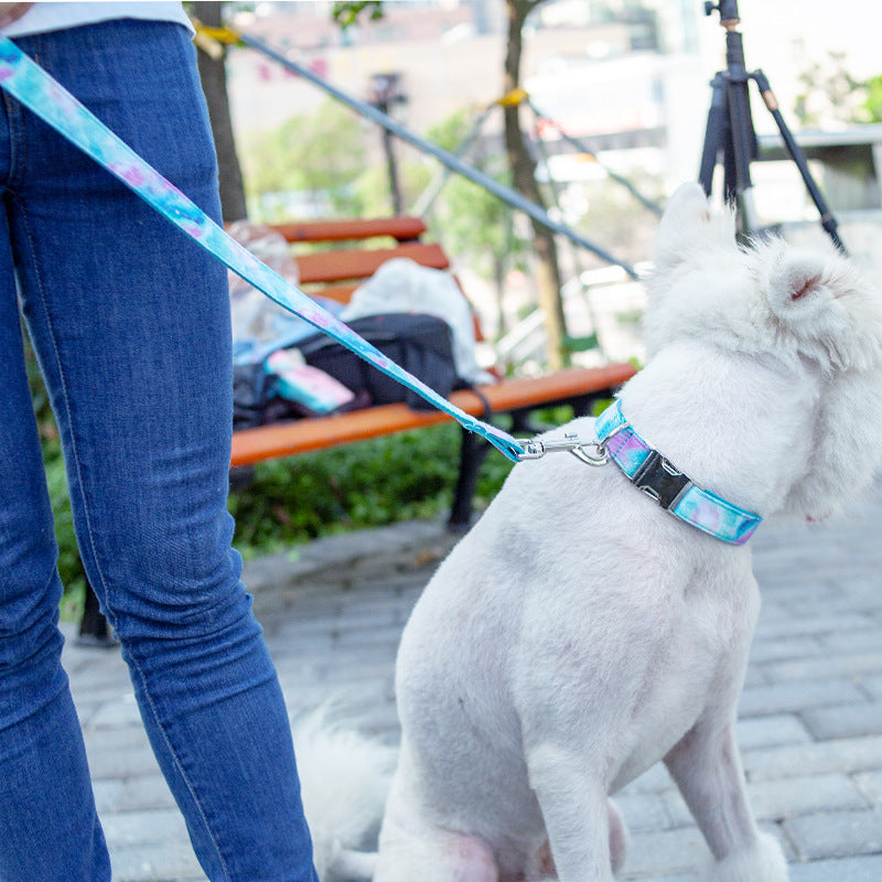 KFX-7329341 Durable Polyester Dog Collar with Traction Belt - Multiple Sizes Available