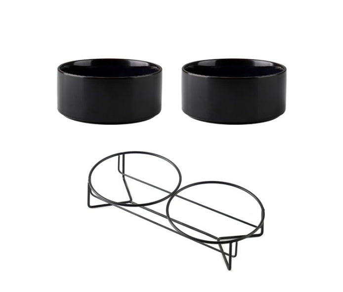 KFX-7329725 Cervical Spine Support Ceramic Pet Bowl with Double Design for Cats and Small Dogs