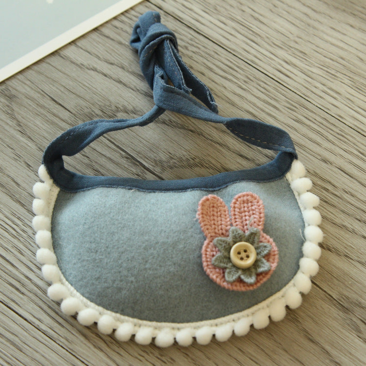 KFX-7330109 Hand-Woven Birthday Bib for Cats and Dogs in Pink and Blue - Non-Woven Fabric, Available in Small and Large