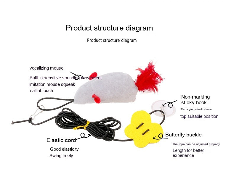 KFX-7330365 Plush Sounding Mouse Pet Toy for Cats – Interactive Fun and Playful Design