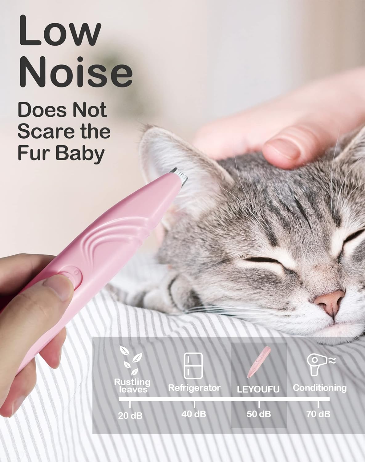KFX-7332797 Cordless Electric Dog Paw Trimmer for Small Pets - Low Noise Grooming Clippers for Face, Eyes, Ears, and Rump