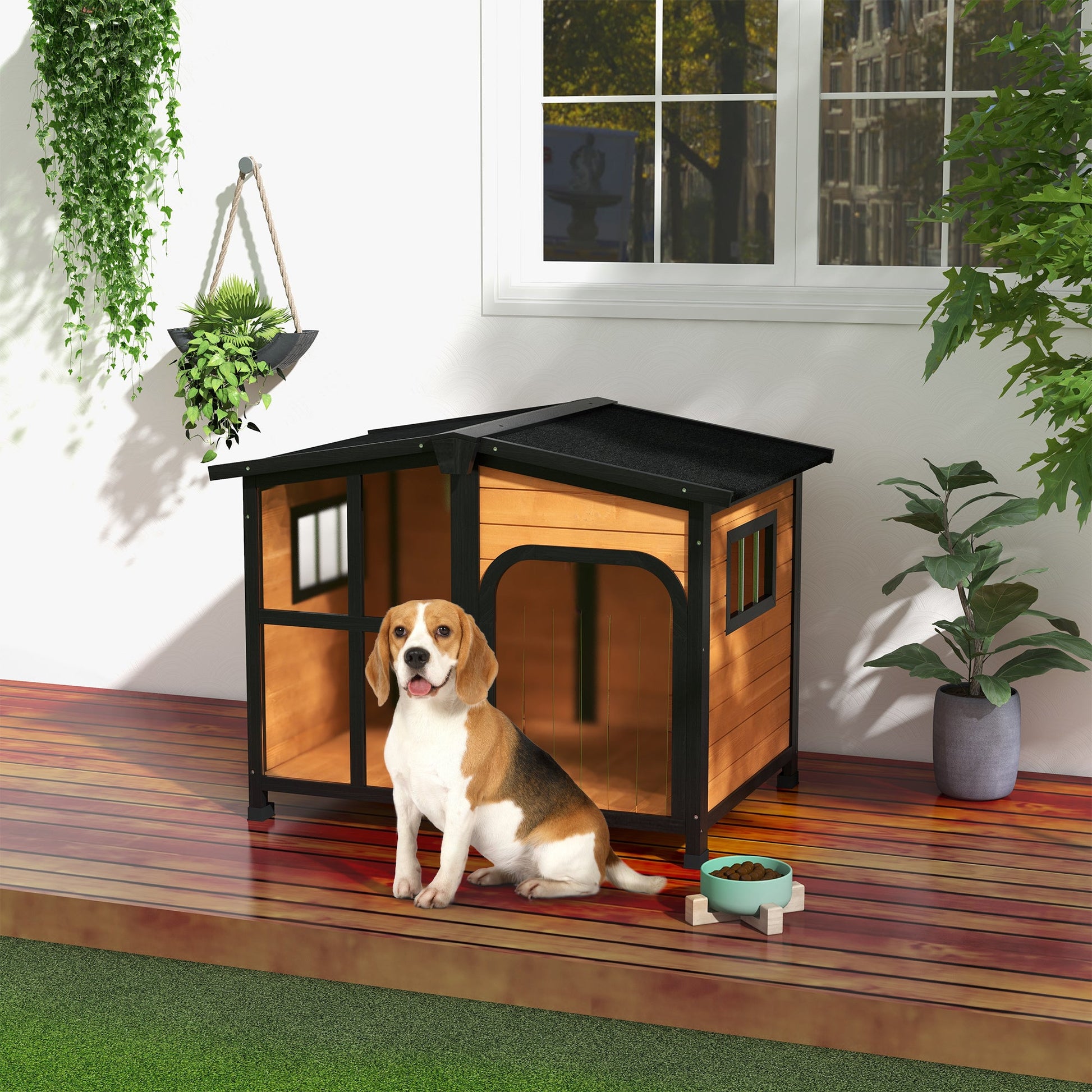 KFX-7333181 Large Dog House with Openable Roof and Giant Window – Weatherproof Design for Outdoor Use