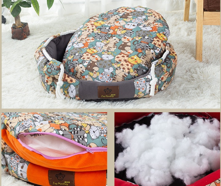 KFX-7333565 Large Removable and Washable Pet Kennel Bed for Dogs – Warm and Comfortable Options Available