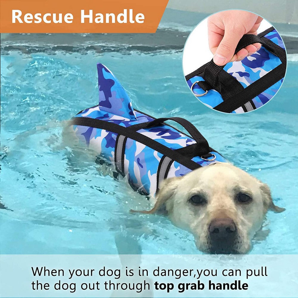 KFX-7339453 Lifesaving Pet Swimming Suit in Camouflage for Dogs - Available in Various Sizes