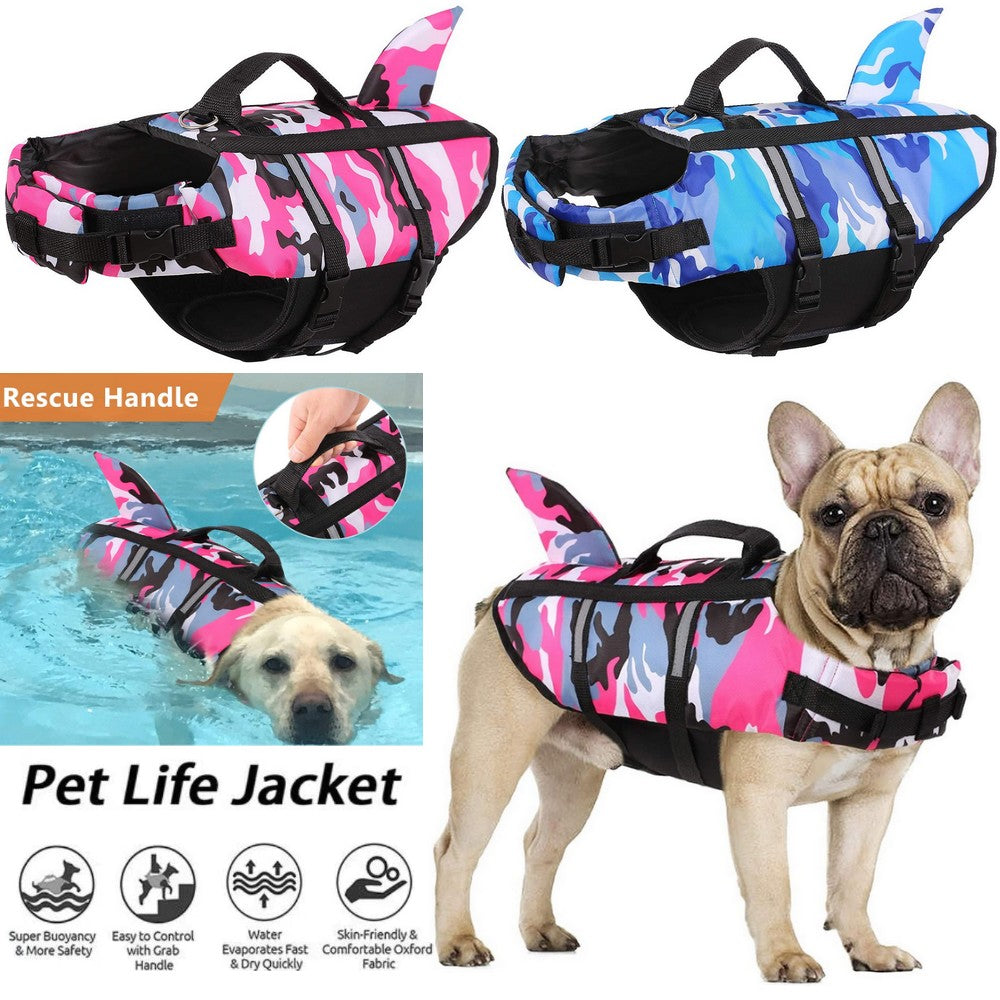 KFX-7339453 Lifesaving Pet Swimming Suit in Camouflage for Dogs - Available in Various Sizes