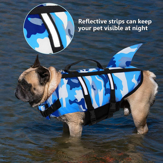 KFX-7339453 Lifesaving Pet Swimming Suit in Camouflage for Dogs - Available in Various Sizes