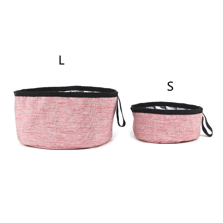 KFX-7341117 Portable Folding Dog Food Bowl in Oxford Cloth – Camouflage Green, Dark Blue, Pink, Sizes Available