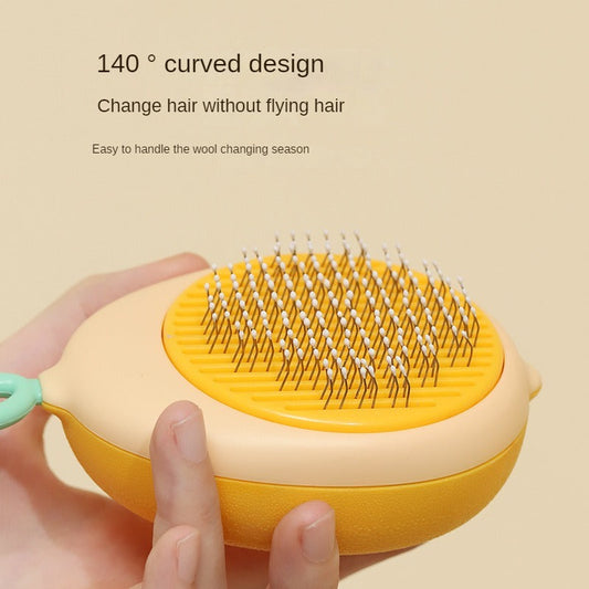 KFX-7342525 Pet Hair Removal Comb for Cats and Dogs - Silicone and Needle Comb Disc, Compact Size