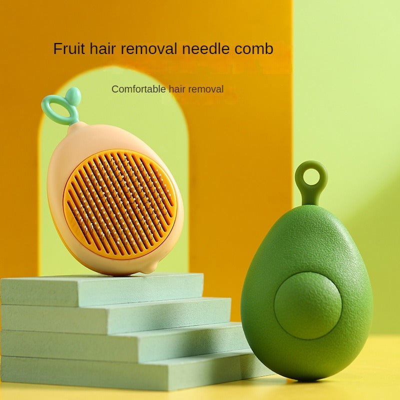 KFX-7342525 Pet Hair Removal Comb for Cats and Dogs - Silicone and Needle Comb Disc, Compact Size