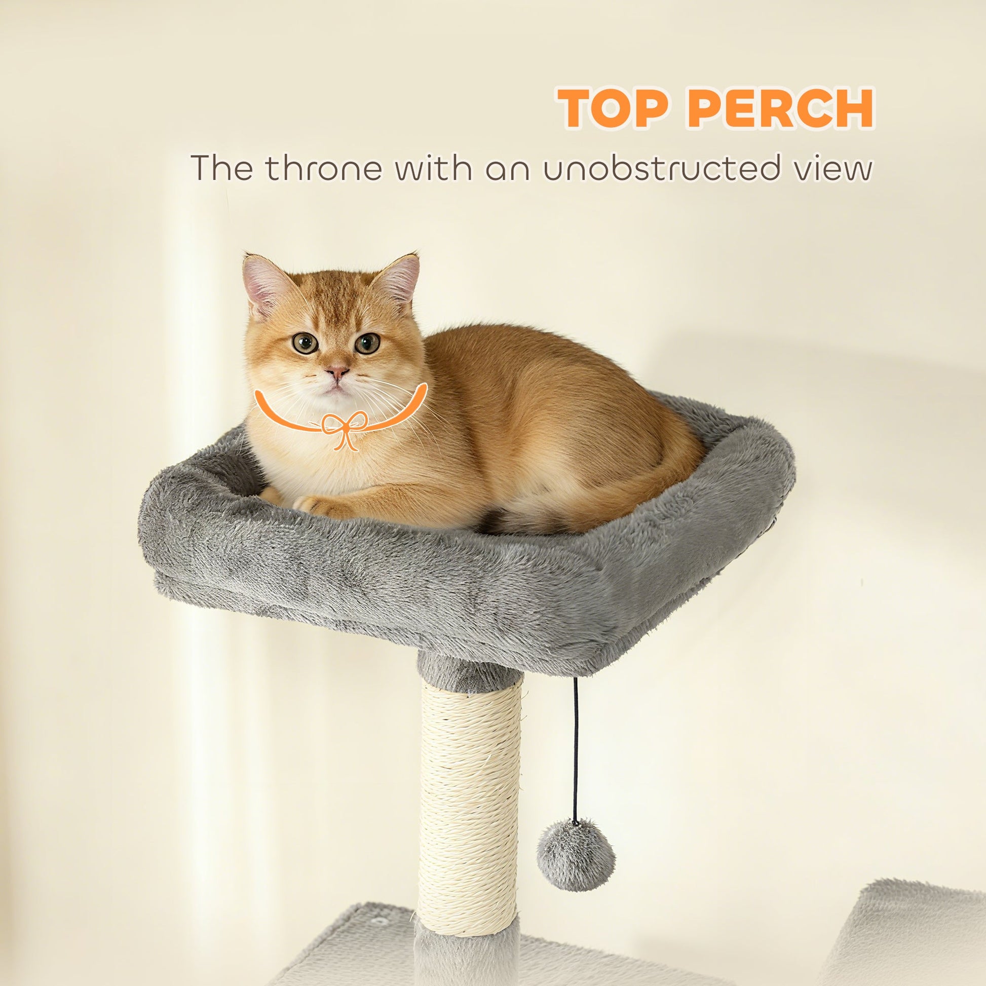 KFX-7344317 Multi-Level Cat Tree with Condos, Hammocks, and Scratching Posts - 80" Tall Dark Gray Cat Tower