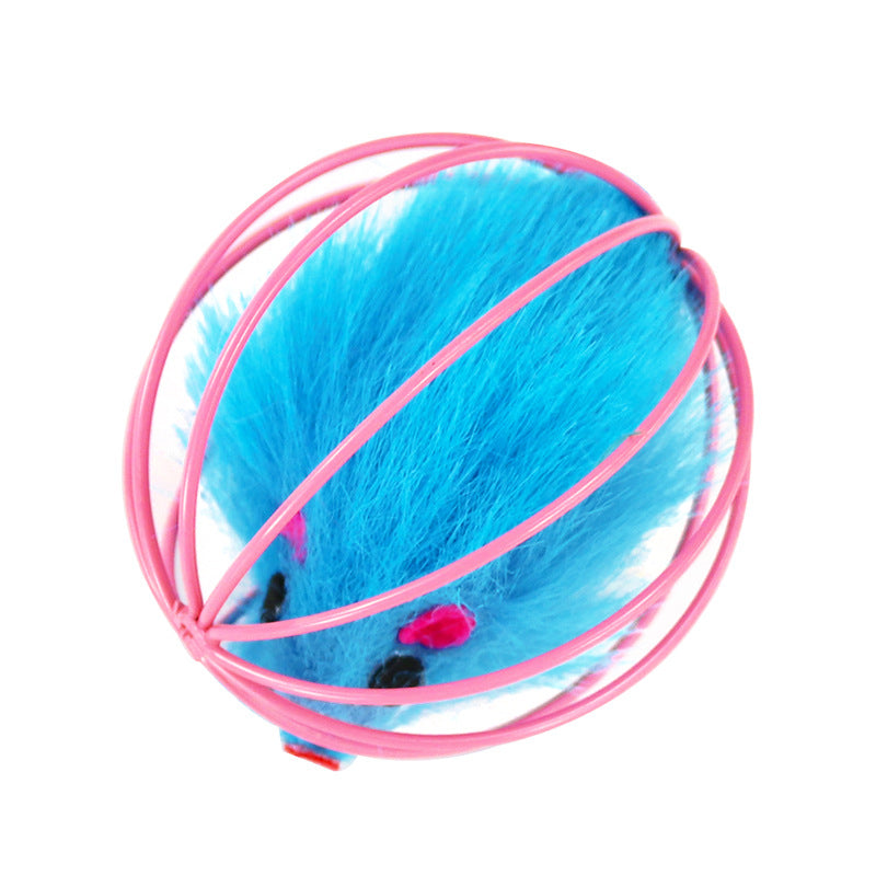 KFX-7344701 Plush Cage Mouse Cat Toy - Soft Pet Play Item, 6cm Diameter