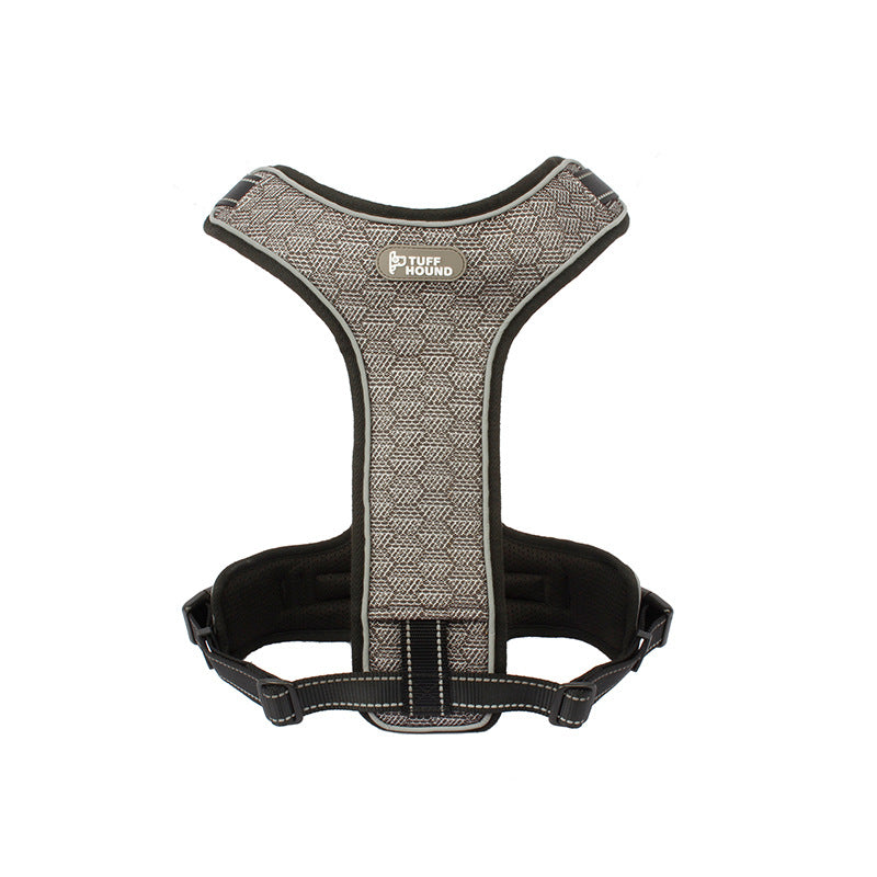 KFX-7344829 Comfortable Nylon Dog Chest Strap with Traction Rope - Adjustable S-XL Sizes