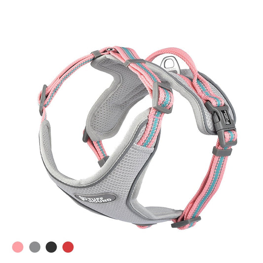 KFX-7344829 Comfortable Nylon Dog Chest Strap with Traction Rope - Adjustable S-XL Sizes