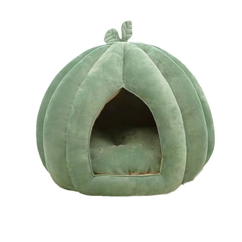 KFX-7345085 Cozy Leaf-Shaped Semi-Enclosed Removable Pet Bed for All Seasons