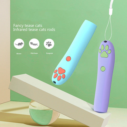 KFX-7345853 Interactive LED Laser Cat Toy with 3 Projection Patterns in Purple and Blue