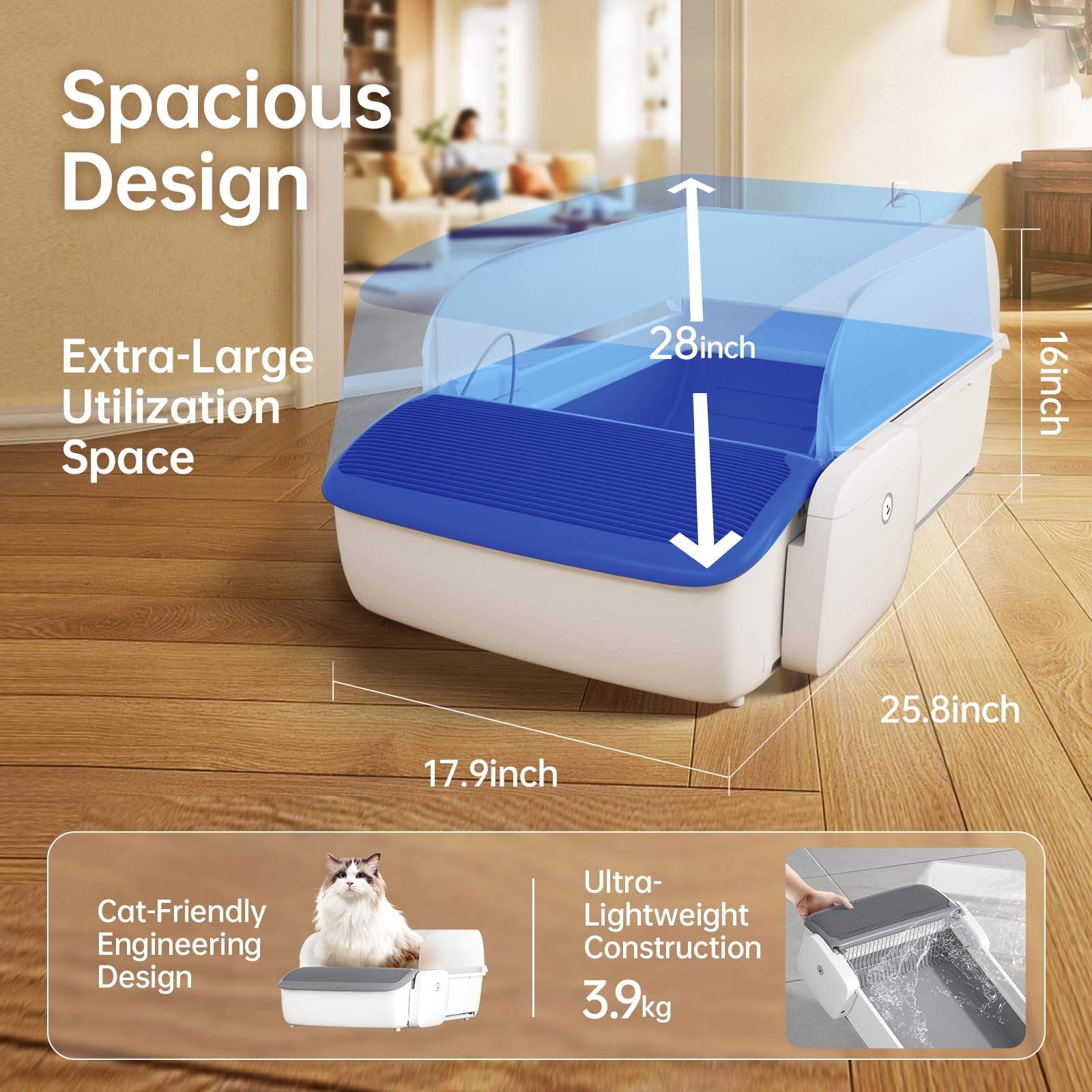 KFX-7346493 Self-Cleaning Automatic Cat Litter Box with Smart Features for Easy Waste Management