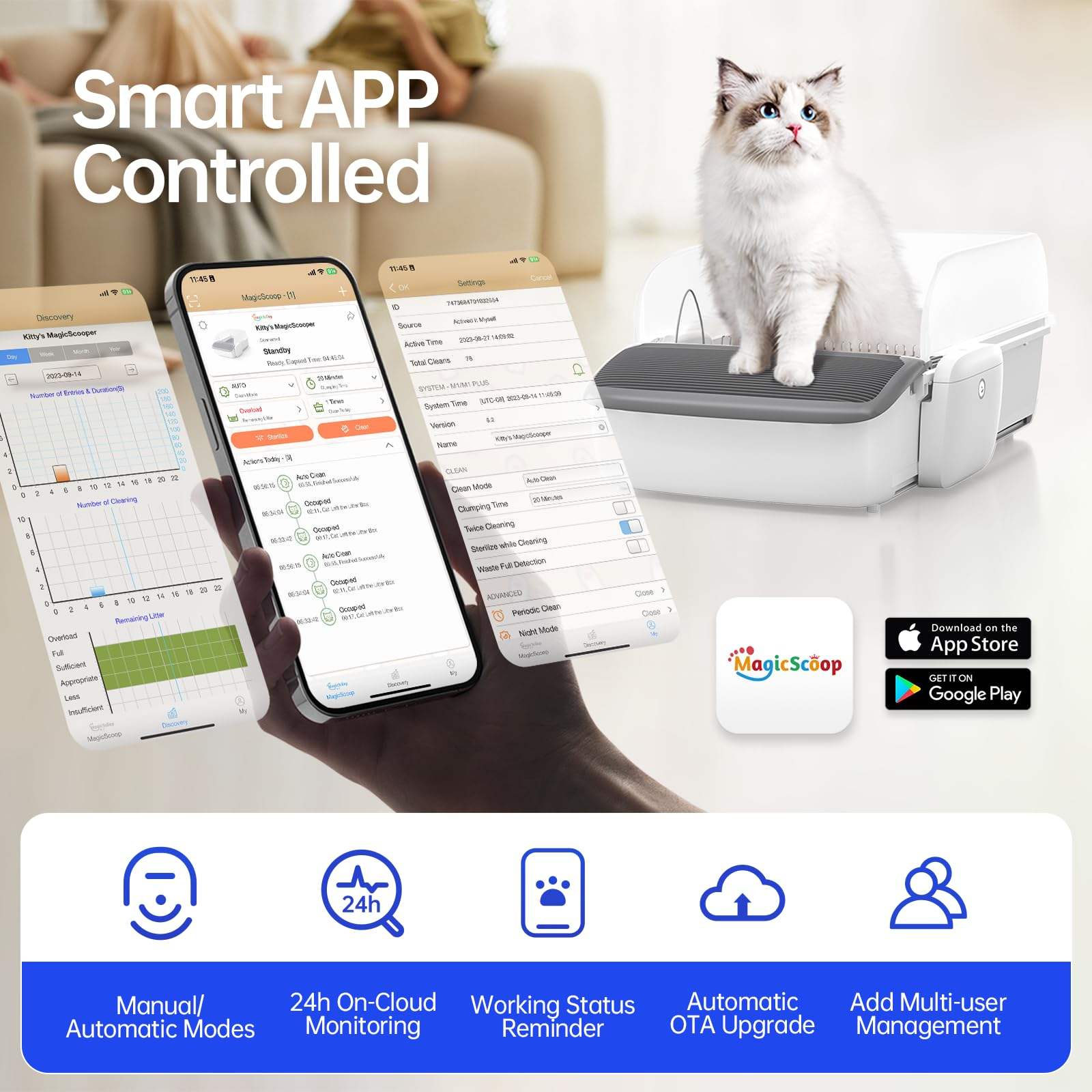 KFX-7346493 Self-Cleaning Automatic Cat Litter Box with Smart Features for Easy Waste Management