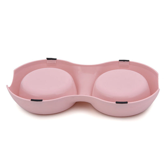 KFX-7347005 Round Dual Pet Bowl in Durable Plastic and Stainless Steel – Easy to Clean Water Basin