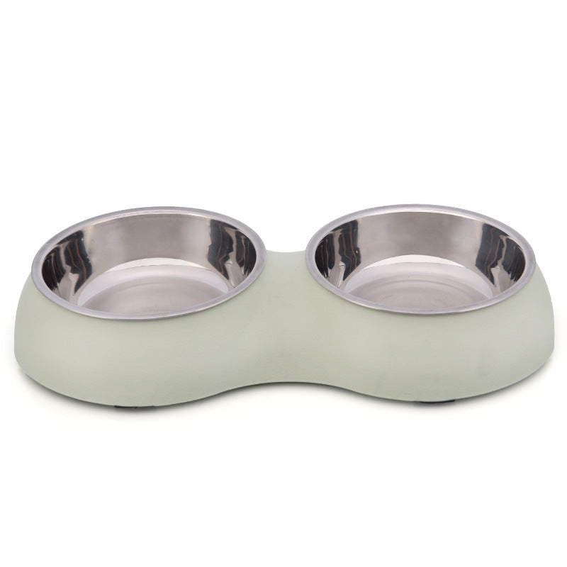 KFX-7347005 Round Dual Pet Bowl in Durable Plastic and Stainless Steel – Easy to Clean Water Basin
