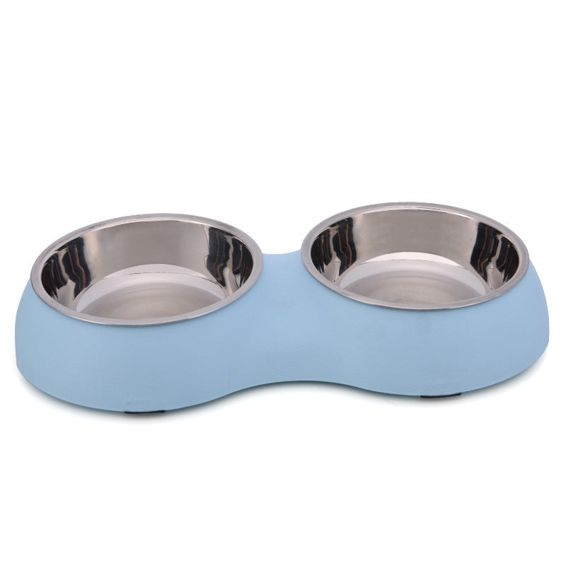 KFX-7347005 Round Dual Pet Bowl in Durable Plastic and Stainless Steel – Easy to Clean Water Basin