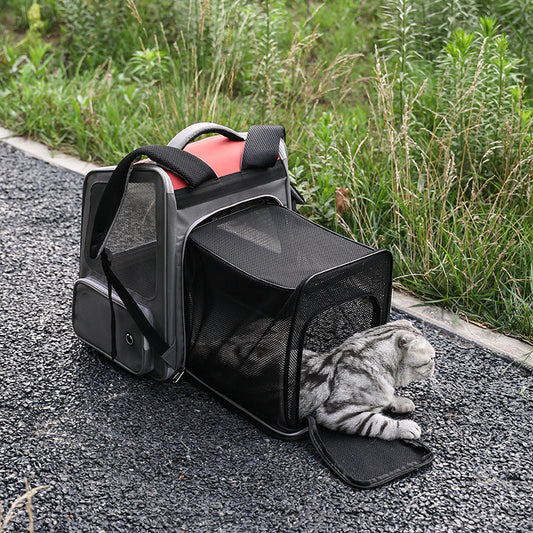 KFX-7347261 Expandable Portable Diaper Bag Pet Backpack with Large Capacity in Solid Colors