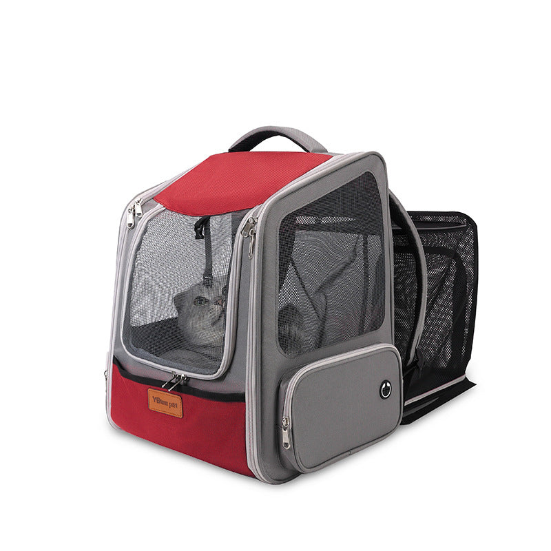 KFX-7347261 Expandable Portable Diaper Bag Pet Backpack with Large Capacity in Solid Colors