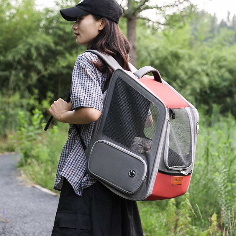 KFX-7347261 Expandable Portable Diaper Bag Pet Backpack with Large Capacity in Solid Colors