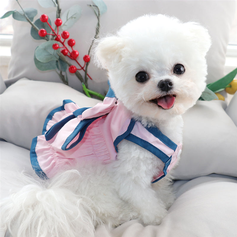 KFX-7347389 Charming Pet Skirts for Small Dogs – Stylish Yellow & Pink Options in Multiple Sizes