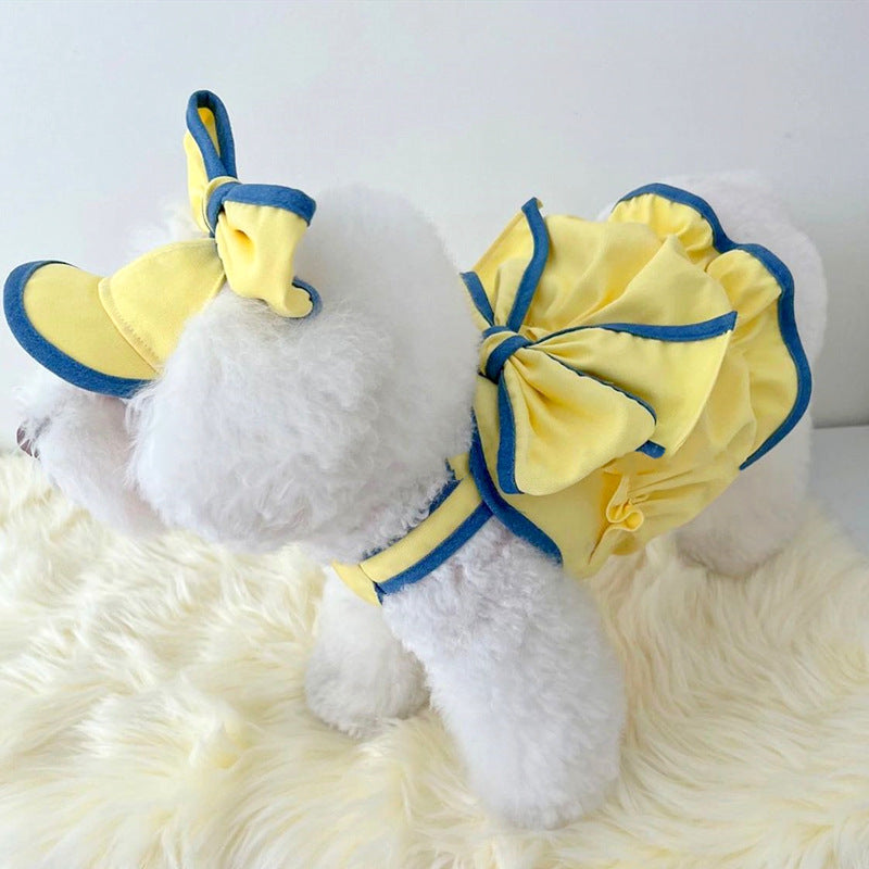 KFX-7347389 Charming Pet Skirts for Small Dogs – Stylish Yellow & Pink Options in Multiple Sizes