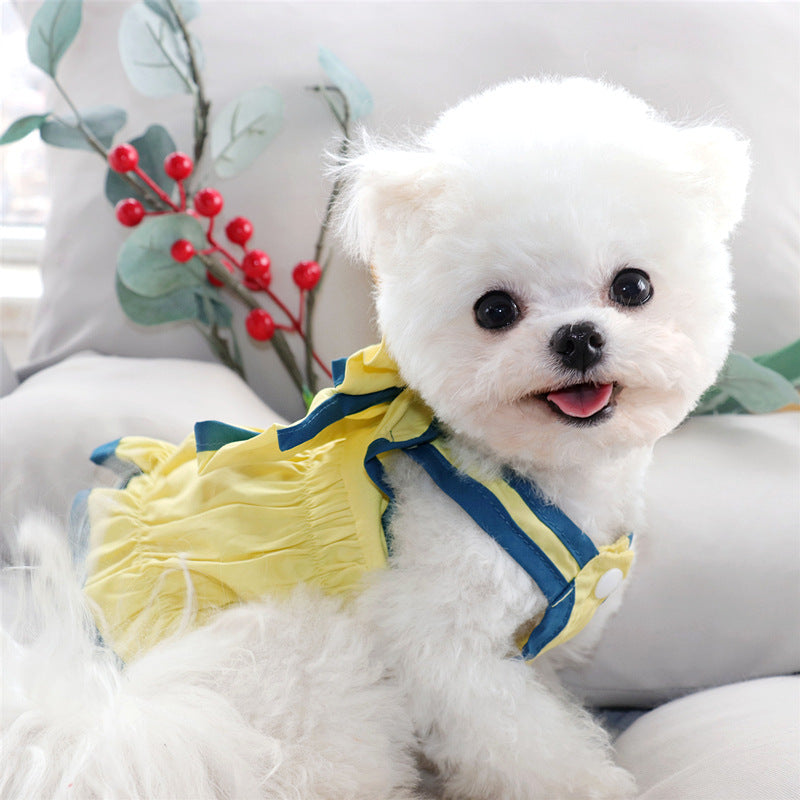 KFX-7347389 Charming Pet Skirts for Small Dogs – Stylish Yellow & Pink Options in Multiple Sizes