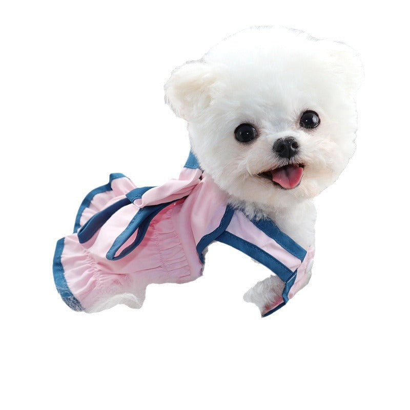 KFX-7347389 Charming Pet Skirts for Small Dogs – Stylish Yellow & Pink Options in Multiple Sizes