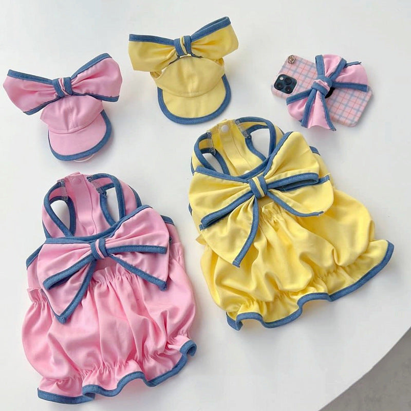 KFX-7347389 Charming Pet Skirts for Small Dogs – Stylish Yellow & Pink Options in Multiple Sizes