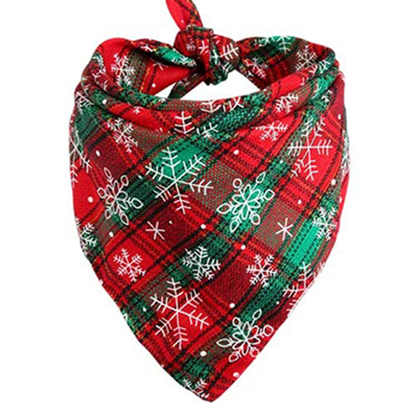 KFX-7348413 Double-Layer Cotton Plaid Scarf for Cats and Dogs - Versatile for All Seasons