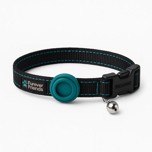 KFX-7348797 Adjustable Silicone Sleeve Cat Collar with Safety Buckle, Polyester Material, 19-32cm Size
