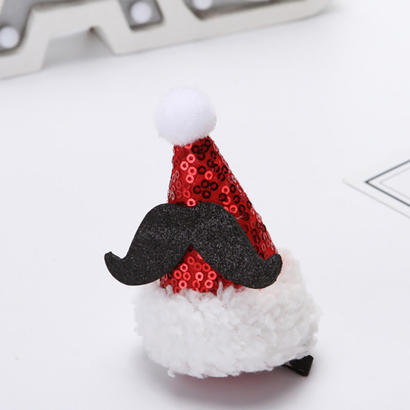 KFX-7349181 Halloween and Christmas Pet Hairpin Hats - Witch Hat and Santa Style Accessories