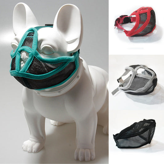 KFX-7350461 Short-Mouthed Dog Nylon Mouth Cover - Adjustable Size Options in Black, Red, Green