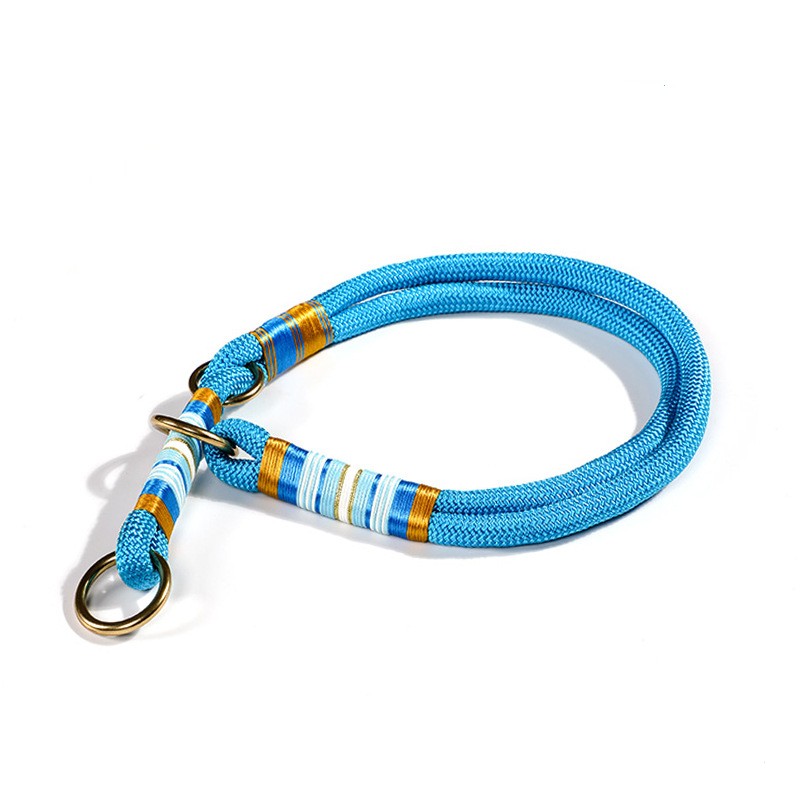 KFX-7350589 Durable Hand-Woven Dog Collar and Leash Set in Multiple Colors