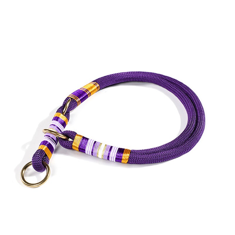 KFX-7350589 Durable Hand-Woven Dog Collar and Leash Set in Multiple Colors