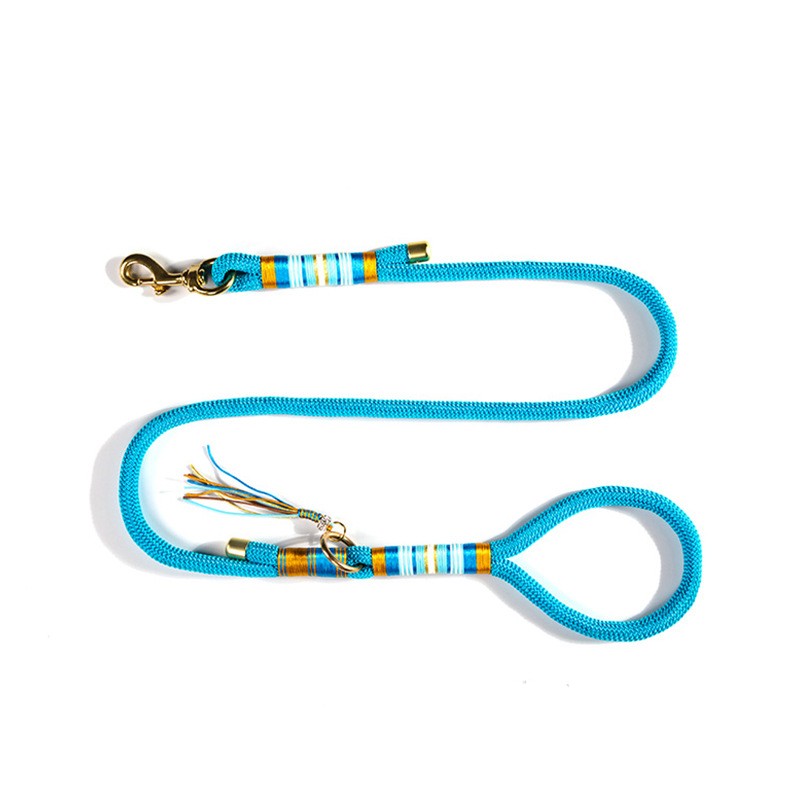 KFX-7350589 Durable Hand-Woven Dog Collar and Leash Set in Multiple Colors