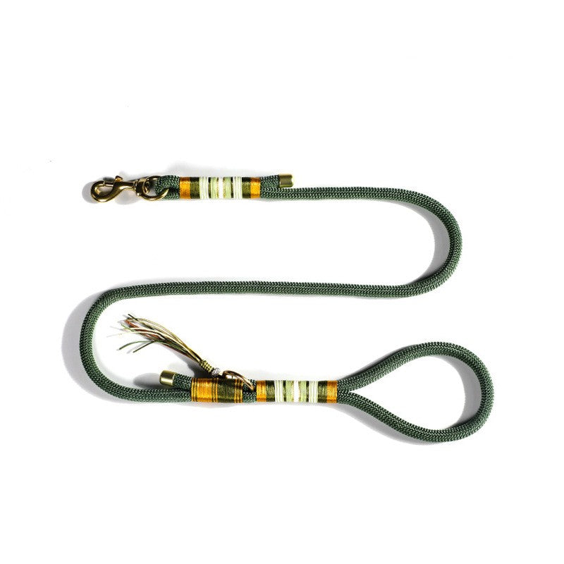 KFX-7350589 Durable Hand-Woven Dog Collar and Leash Set in Multiple Colors