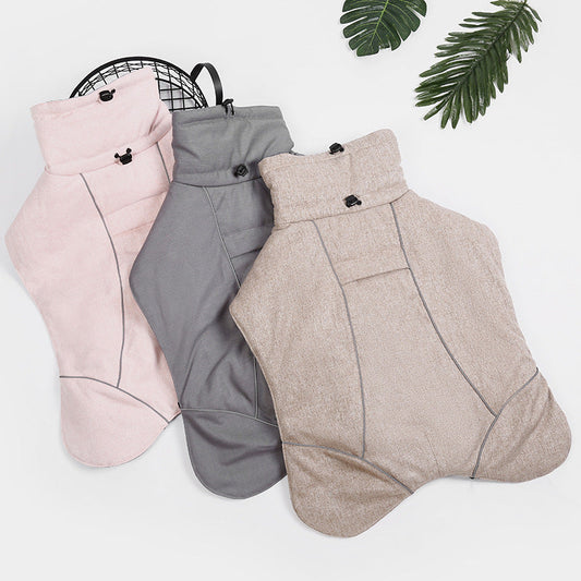KFX-7351357 Soft Warm Reflective Padded Dog Jacket - Cotton and Linen Blend, Multiple Sizes and Colors