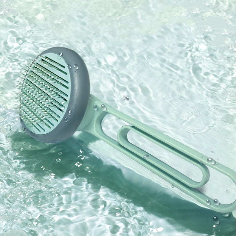 KFX-7352381 Pet Hair Removal Comb with Stainless Steel & Plastic Design in Pink and Blue