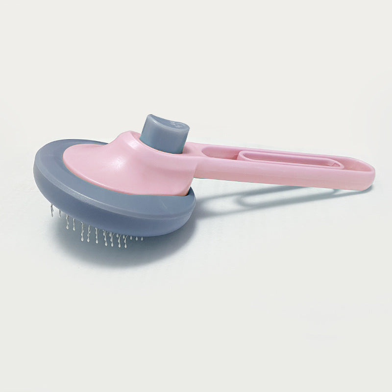 KFX-7352381 Pet Hair Removal Comb with Stainless Steel & Plastic Design in Pink and Blue